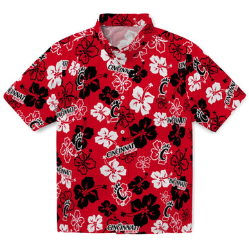 Cincinnati Bearcats Hawaiian Shirt - Hibiscus Flower Design | Moonbestprint