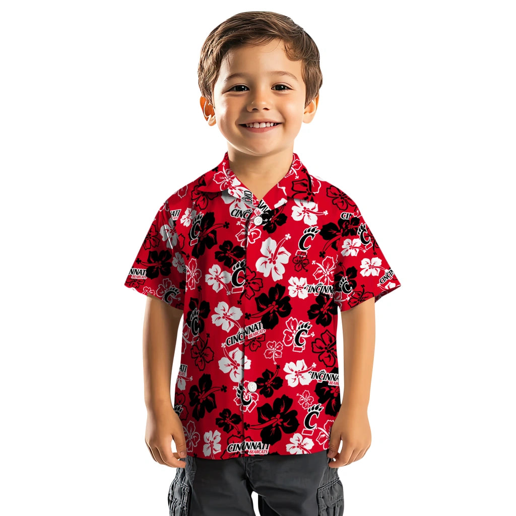 Cincinnati Bearcats Hawaiian Shirt - Hibiscus Flower Design | Moonbestprint
