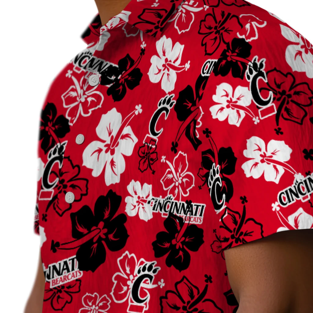 Cincinnati Bearcats Hawaiian Shirt - Hibiscus Flower Design | Moonbestprint