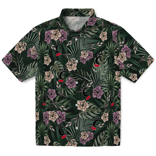 Cincinnati Bearcats Hawaiian Shirt - Hibiscus Leaves Pattern | Moonbestprint