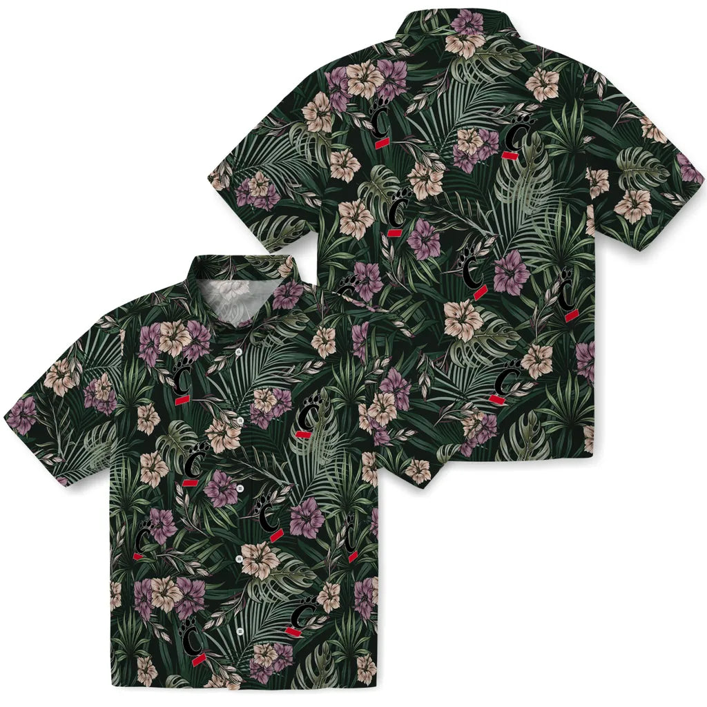 Cincinnati Bearcats Hawaiian Shirt - Hibiscus Leaves Pattern | Moonbestprint