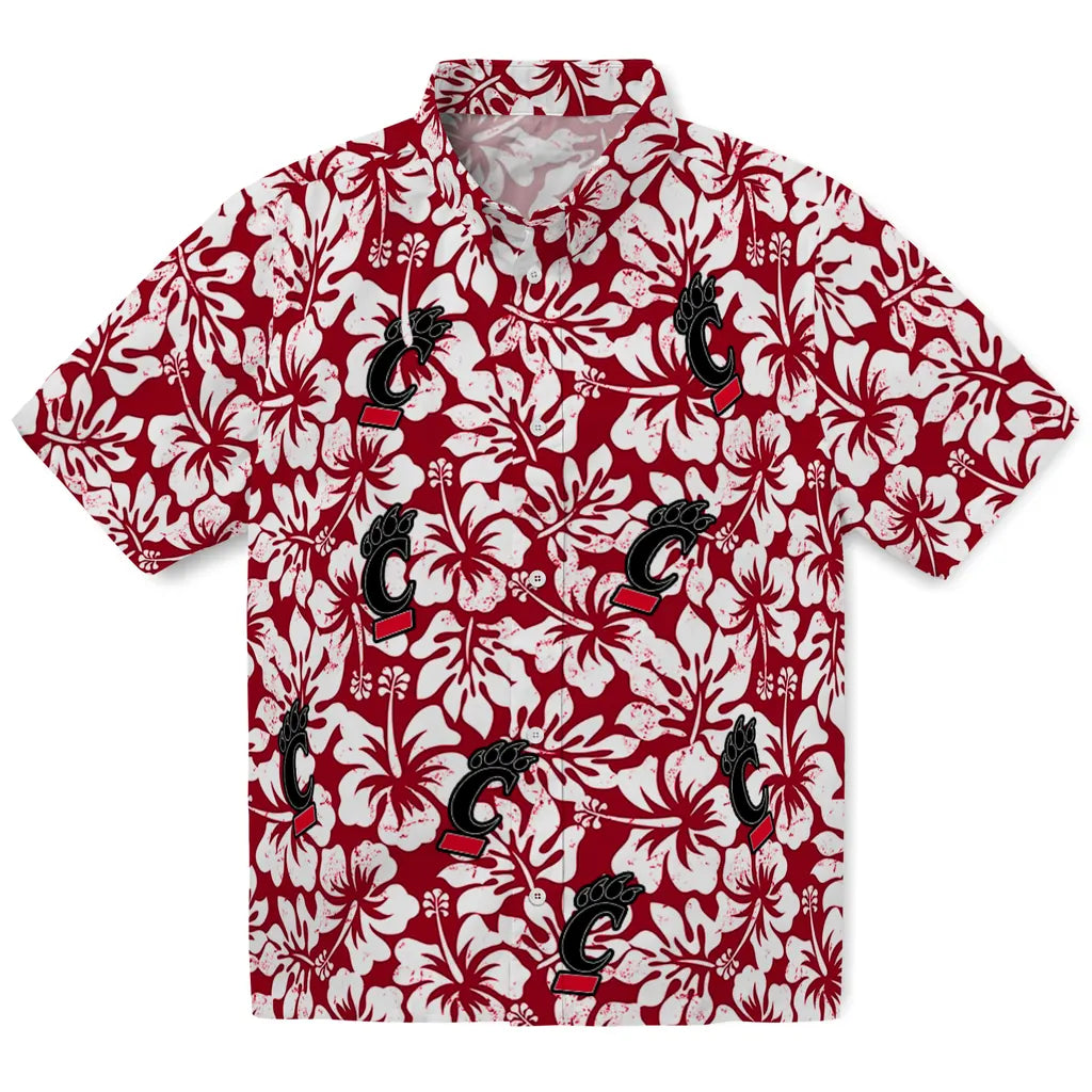 Cincinnati Bearcats Hawaiian Shirt - Hibiscus Motif | Moonbestprint