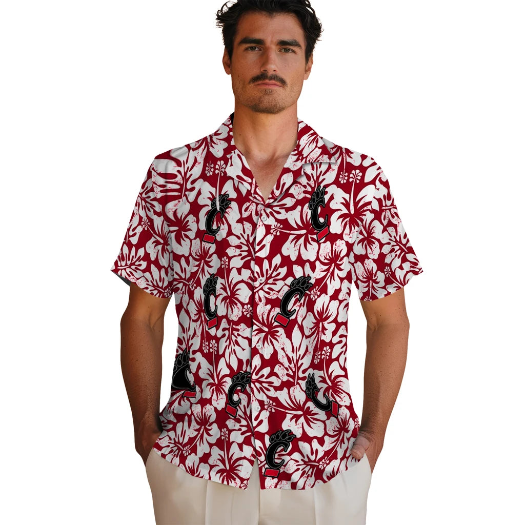Cincinnati Bearcats Hawaiian Shirt - Hibiscus Motif | Moonbestprint