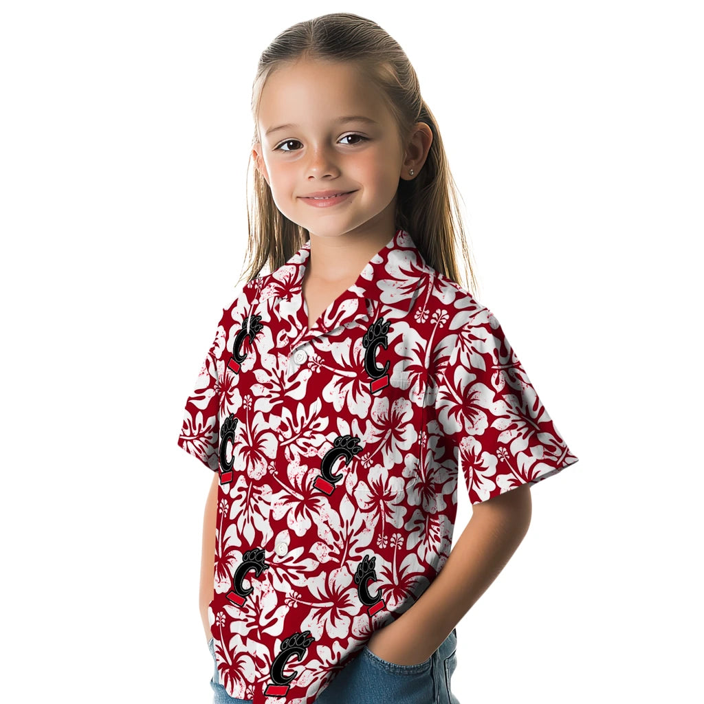 Cincinnati Bearcats Hawaiian Shirt - Hibiscus Motif | Moonbestprint