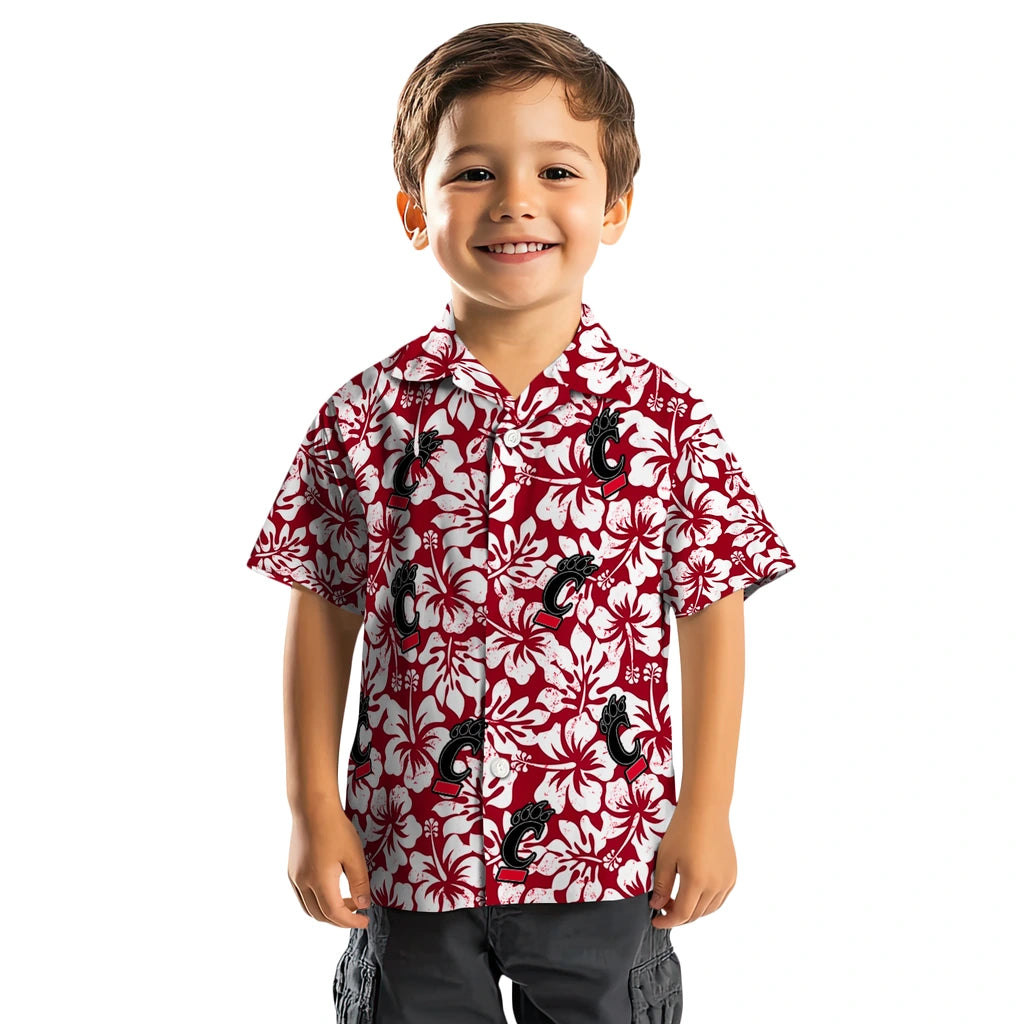 Cincinnati Bearcats Hawaiian Shirt - Hibiscus Motif | Moonbestprint