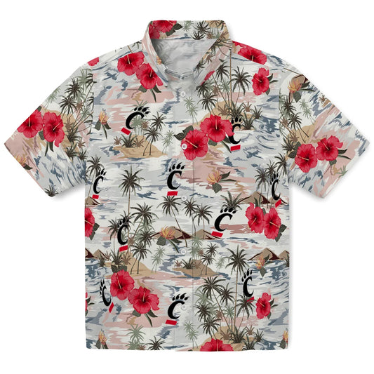 Cincinnati Bearcats Hawaiian Shirt - Hibiscus Seaside | Moonbestprint