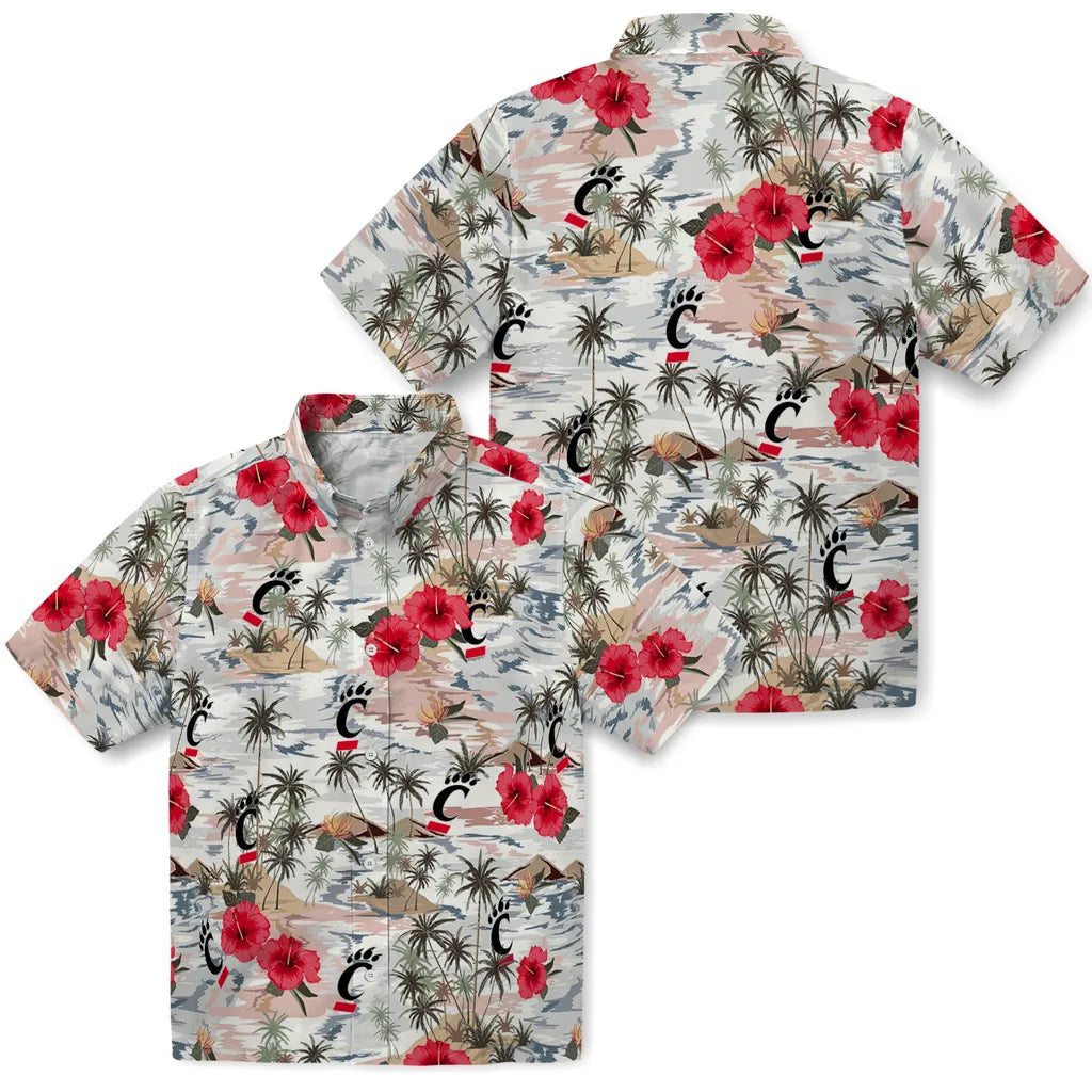 Cincinnati Bearcats Hawaiian Shirt - Hibiscus Seaside | Moonbestprint