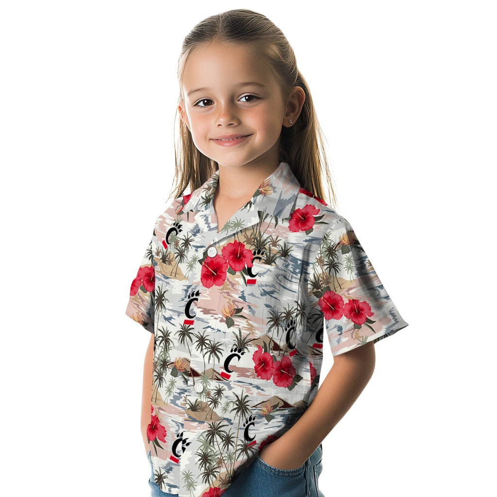 Cincinnati Bearcats Hawaiian Shirt - Hibiscus Seaside | Moonbestprint