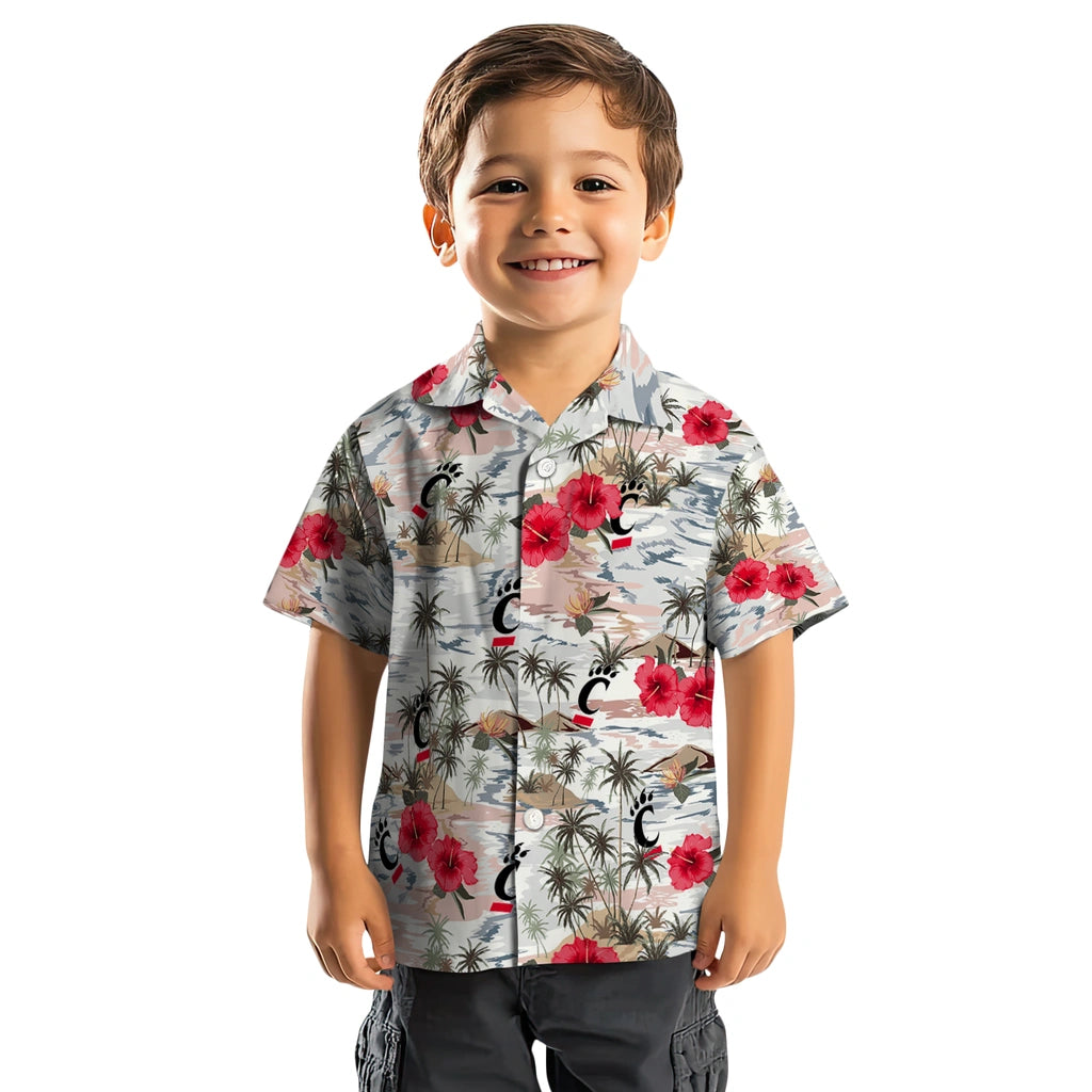 Cincinnati Bearcats Hawaiian Shirt - Hibiscus Seaside | Moonbestprint