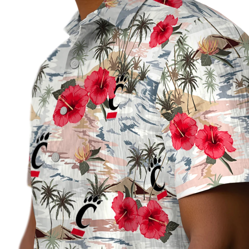 Cincinnati Bearcats Hawaiian Shirt - Hibiscus Seaside | Moonbestprint