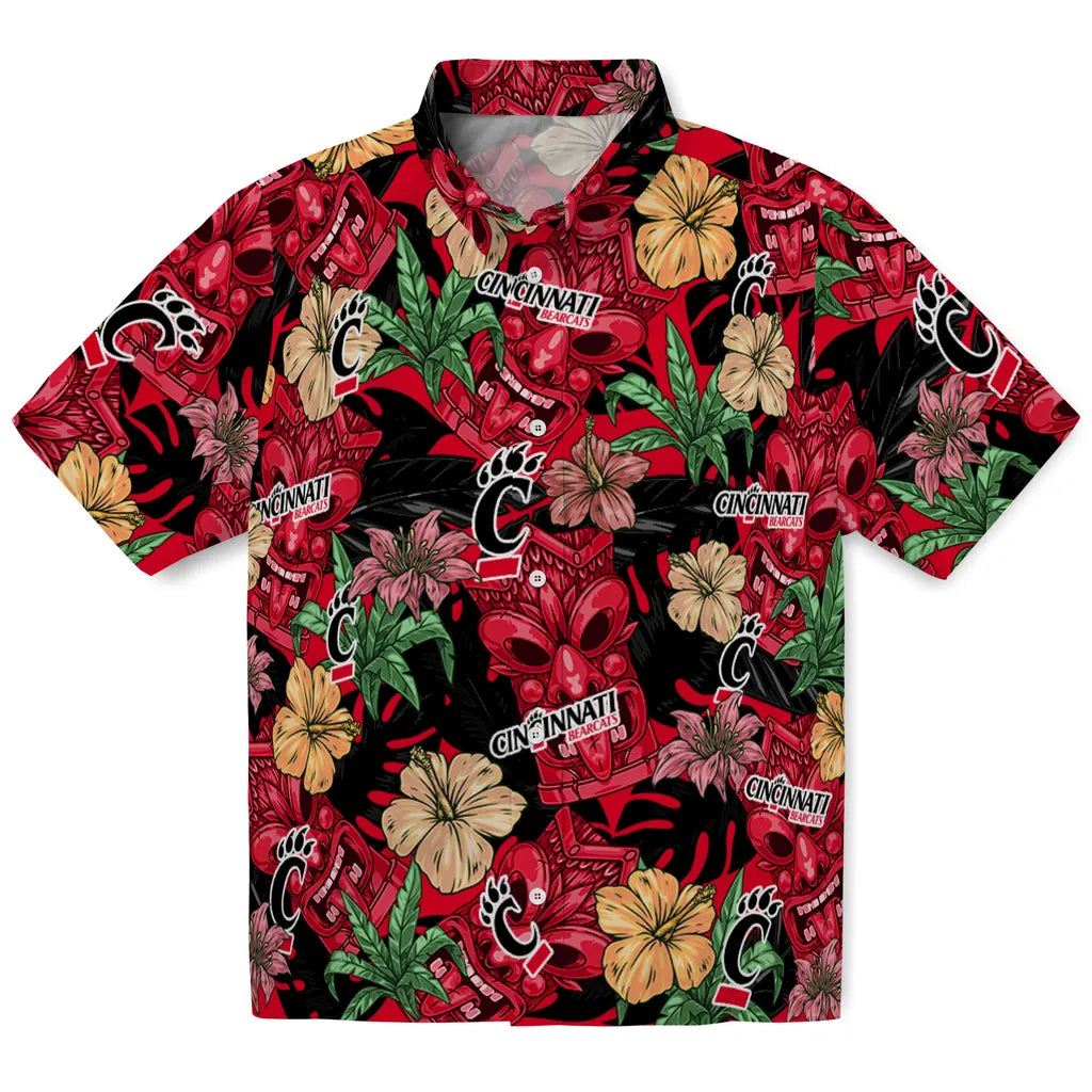 Cincinnati Bearcats Hawaiian Shirt - Hibiscus Tiki Jungle | Moonbestprint