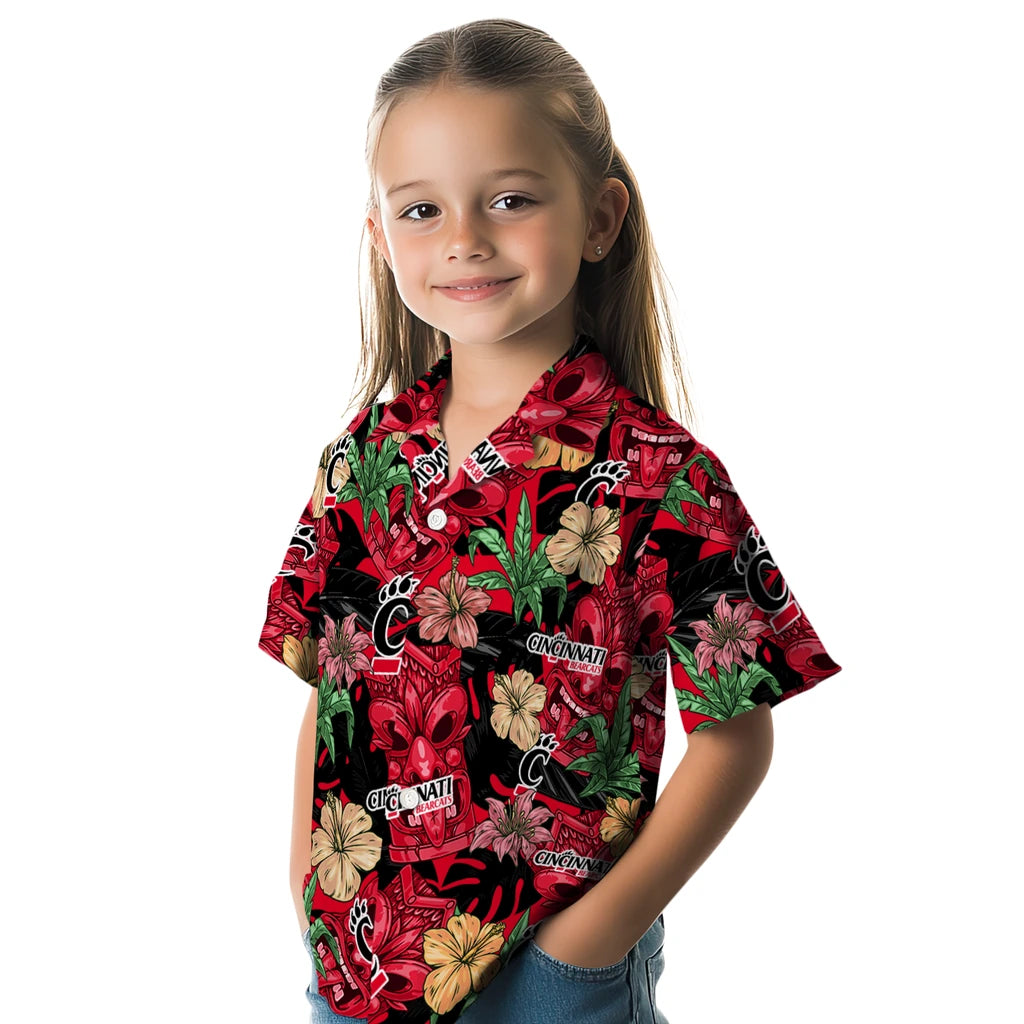 Cincinnati Bearcats Hawaiian Shirt - Hibiscus Tiki Jungle | Moonbestprint