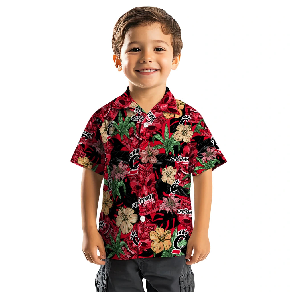 Cincinnati Bearcats Hawaiian Shirt - Hibiscus Tiki Jungle | Moonbestprint