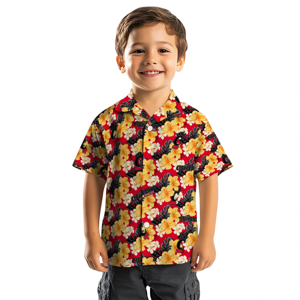 Cincinnati Bearcats Hawaiian Shirt - Hibiscus Tropics | Moonbestprint