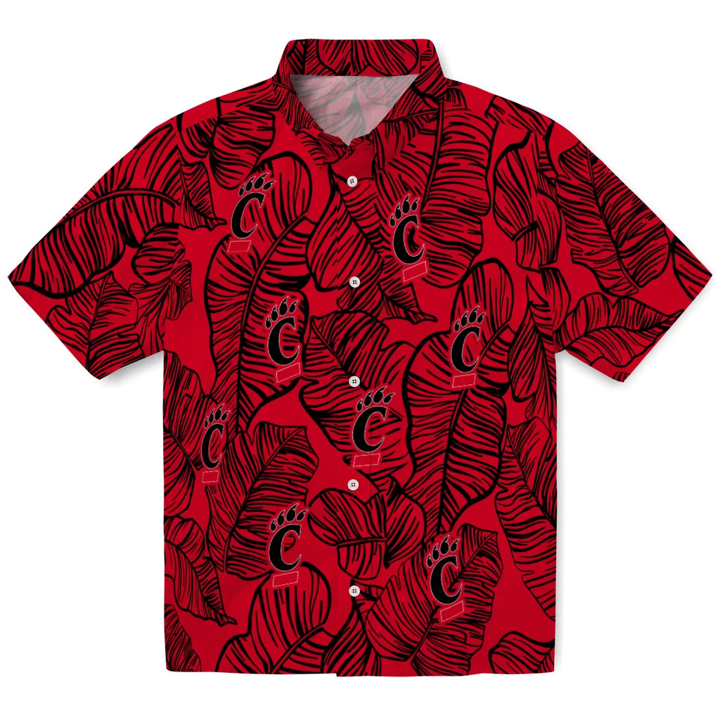 Cincinnati Bearcats Hawaiian Shirt - Leaf Outline | Moonbestprint