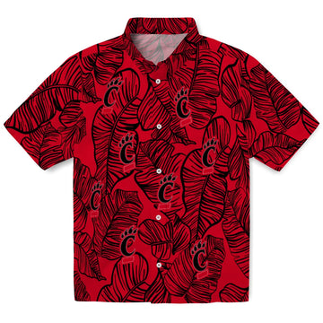 Cincinnati Bearcats Hawaiian Shirt - Leaf Outline | Moonbestprint
