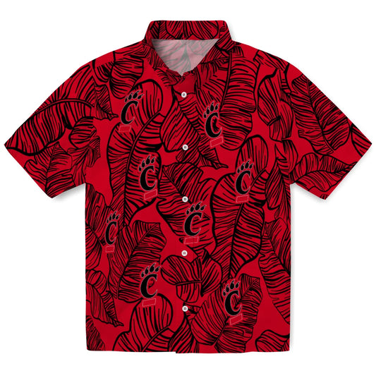 Cincinnati Bearcats Hawaiian Shirt - Leaf Outline | Moonbestprint