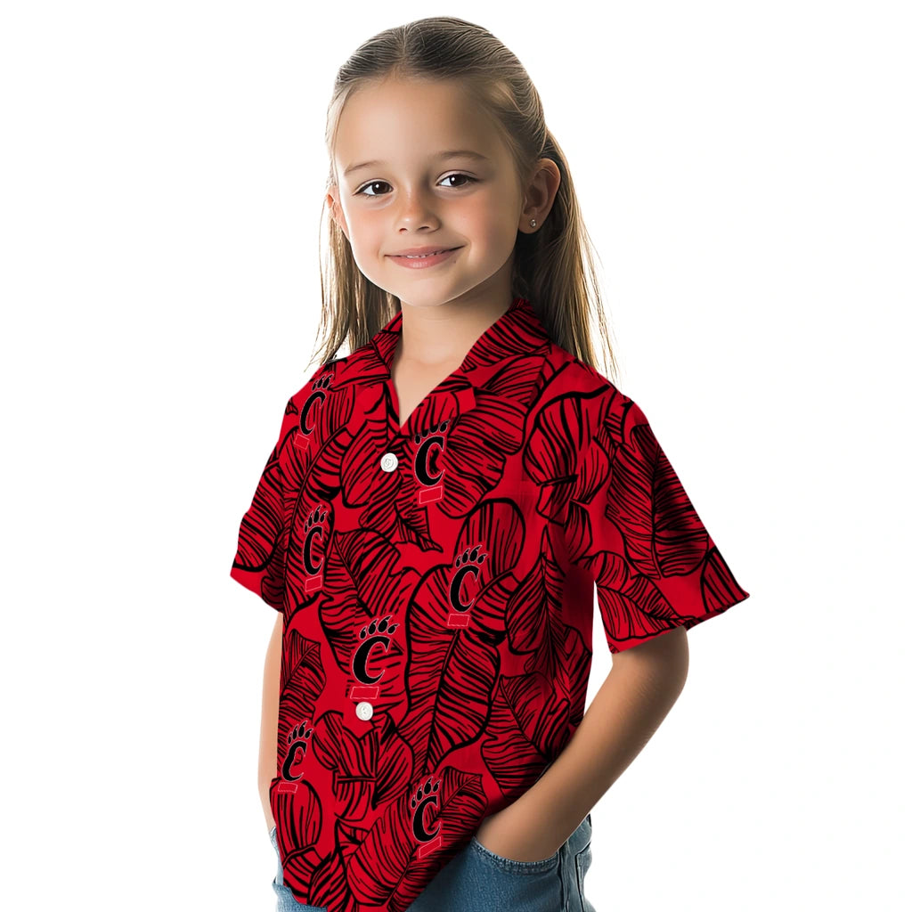 Cincinnati Bearcats Hawaiian Shirt - Leaf Outline | Moonbestprint