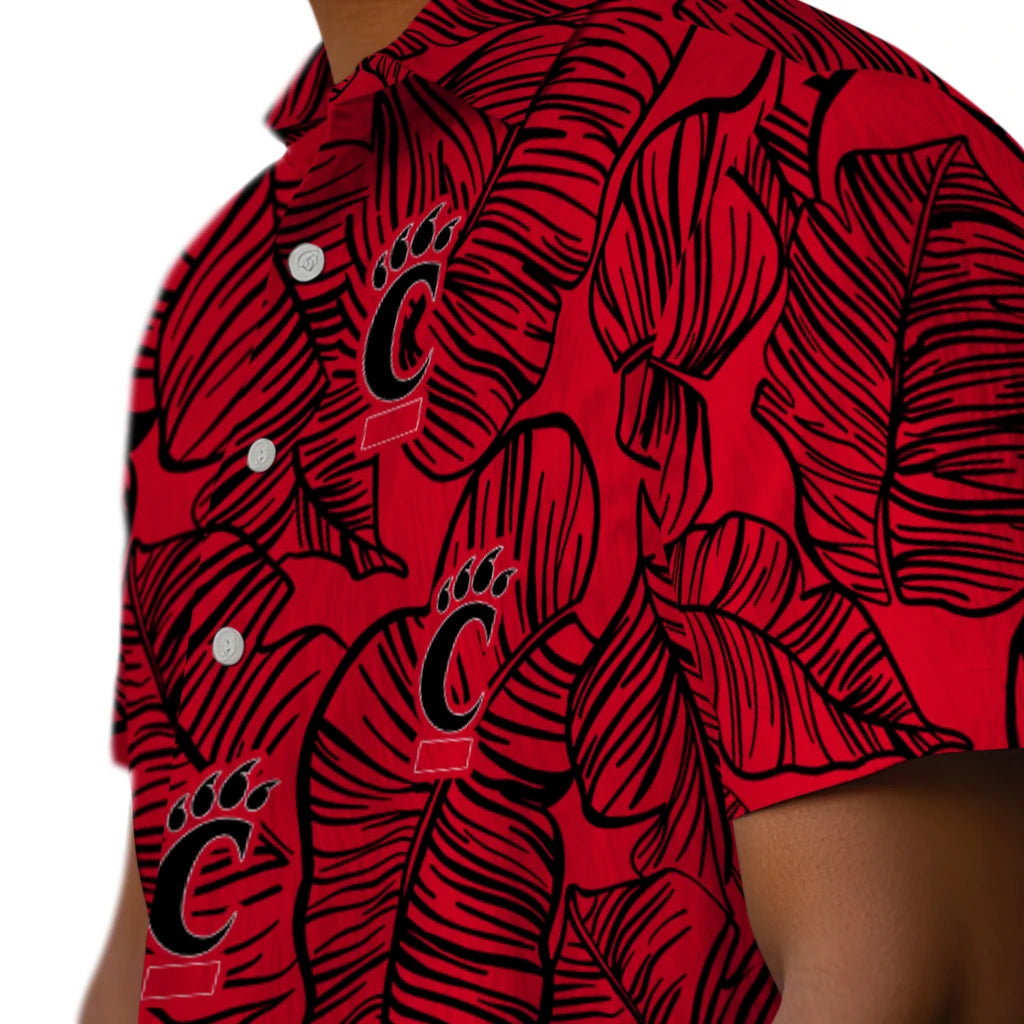 Cincinnati Bearcats Hawaiian Shirt - Leaf Outline | Moonbestprint