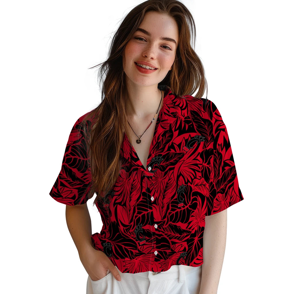 Cincinnati Bearcats Hawaiian Shirt - Monstera Layer | Moonbestprint