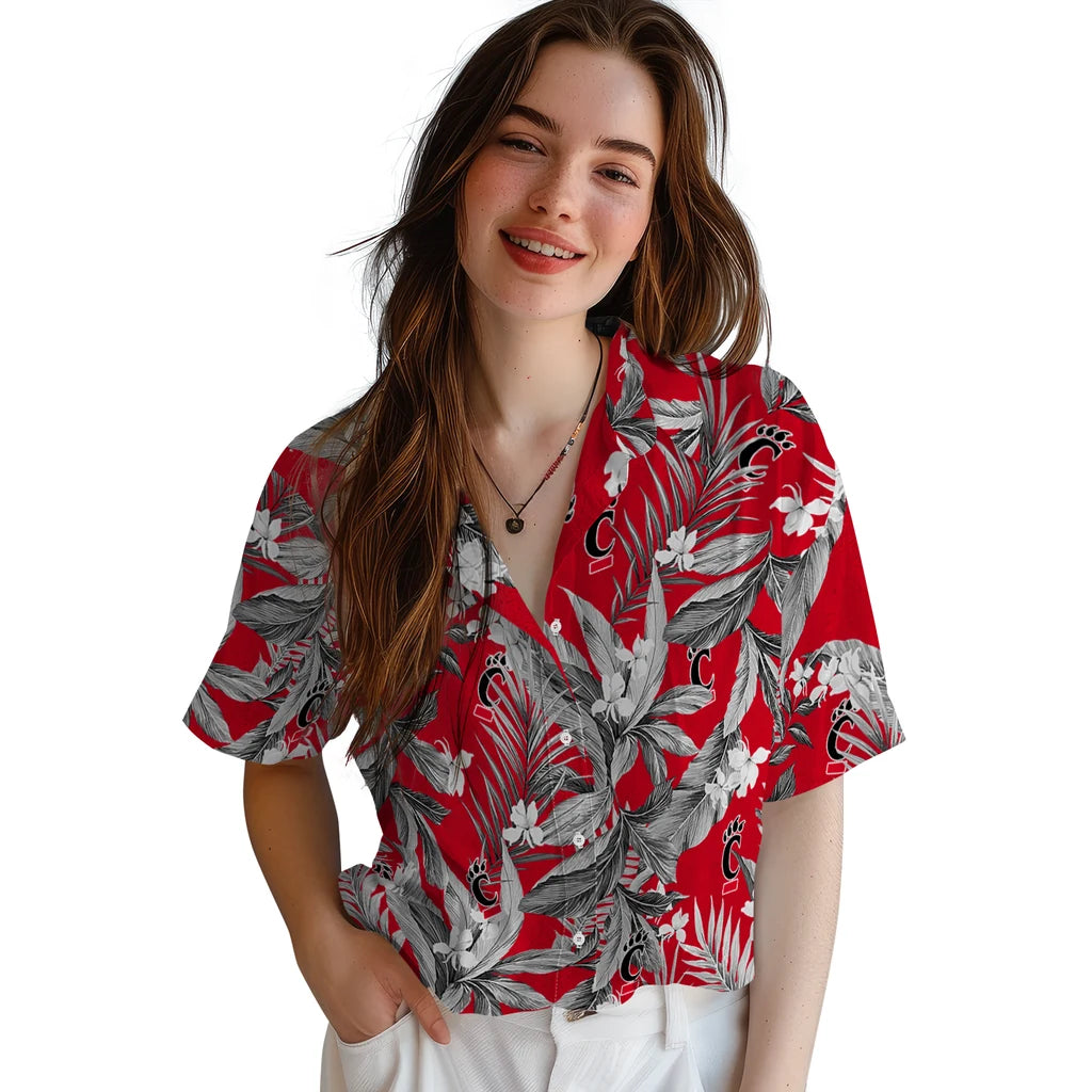 Cincinnati Bearcats Hawaiian Shirt - Palm Leaves | Moonbestprint