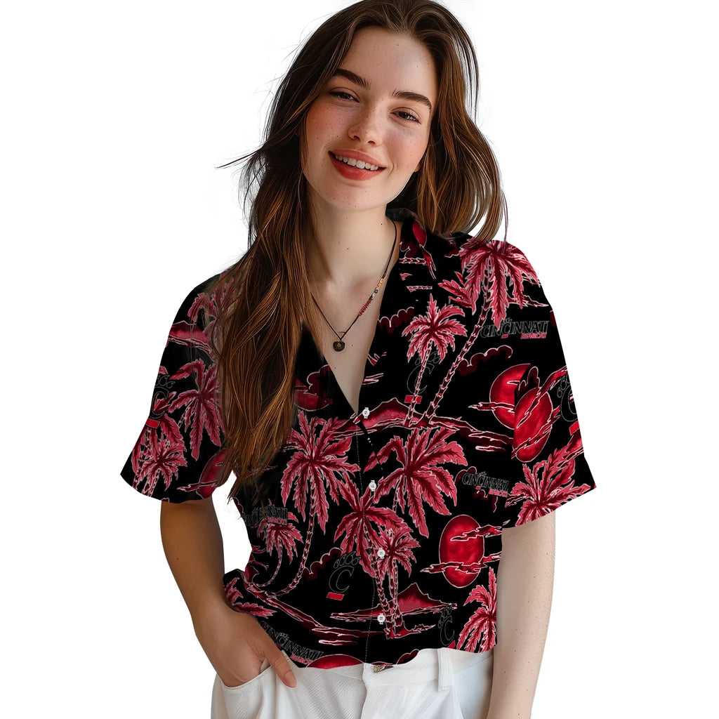 Cincinnati Bearcats Hawaiian Shirt - Palm Sunset | Moonbestprint