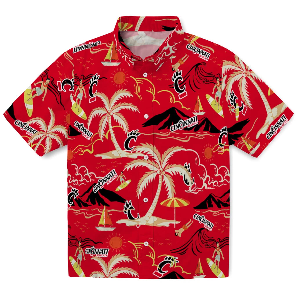Cincinnati Bearcats Hawaiian Shirt - Palm Tree Island | Moonbestprint
