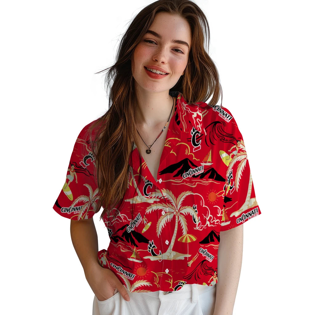 Cincinnati Bearcats Hawaiian Shirt - Palm Tree Island | Moonbestprint