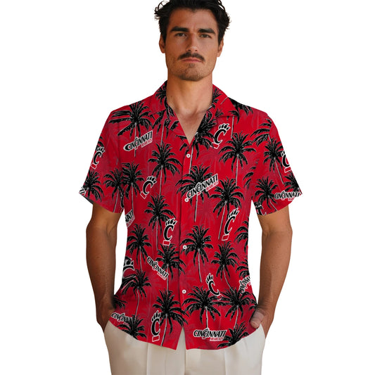 Cincinnati Bearcats Hawaiian Shirt - Palm Tree Motif | Moonbestprint