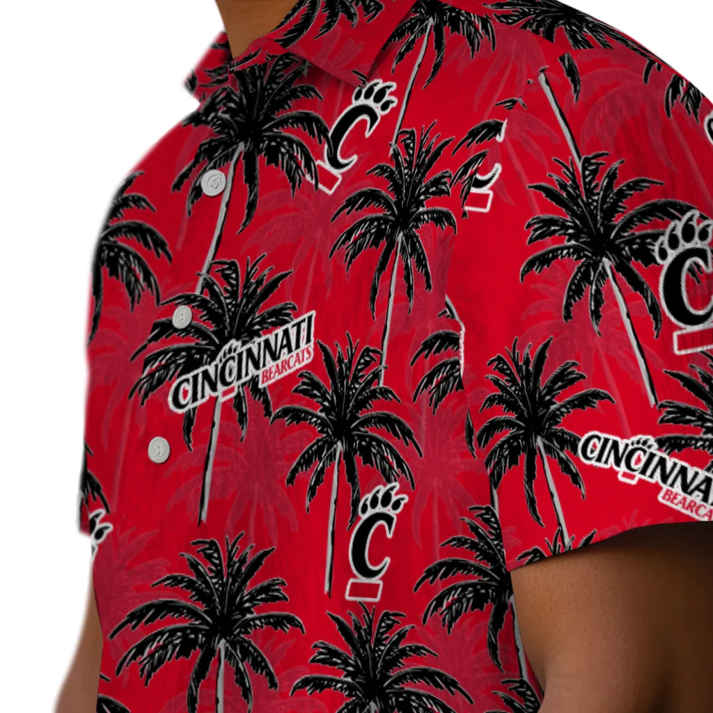Cincinnati Bearcats Hawaiian Shirt - Palm Tree Motif | Moonbestprint