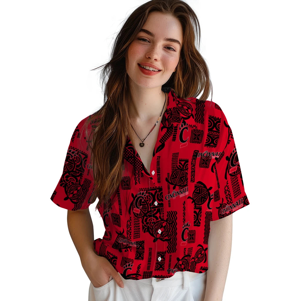 Cincinnati Bearcats Hawaiian Shirt - Turtle Lines | Moonbestprint