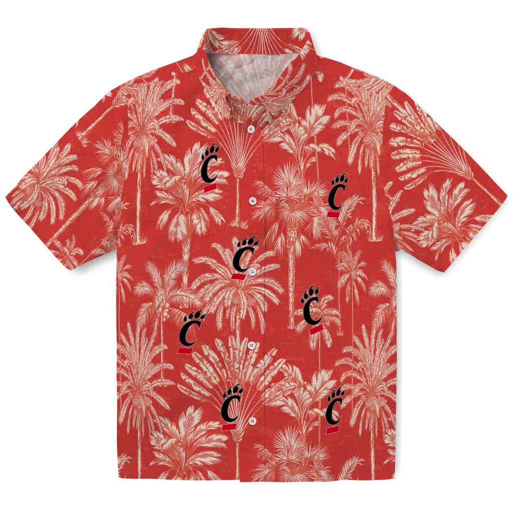 Cincinnati Bearcats Hawaiian Shirt - Vintage Palm Tree | Moonbestprint