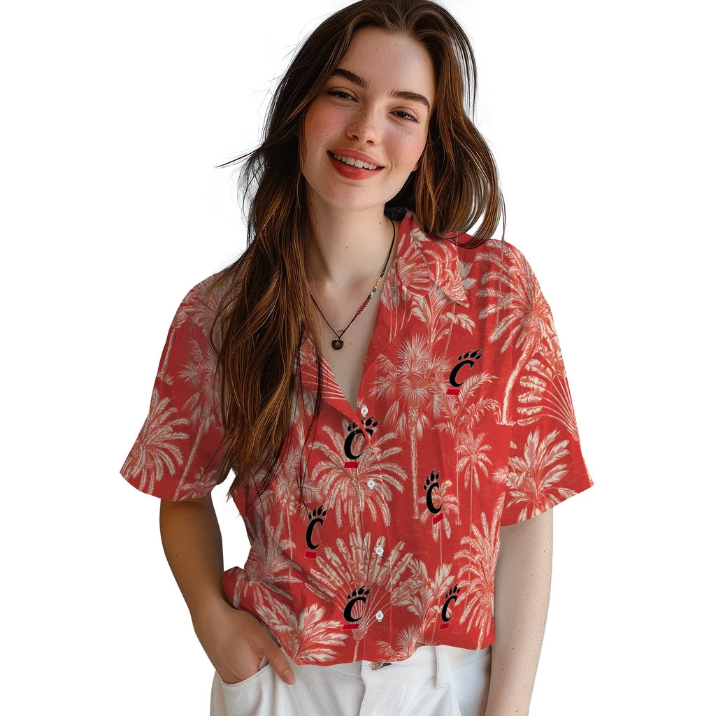 Cincinnati Bearcats Hawaiian Shirt - Vintage Palm Tree | Moonbestprint