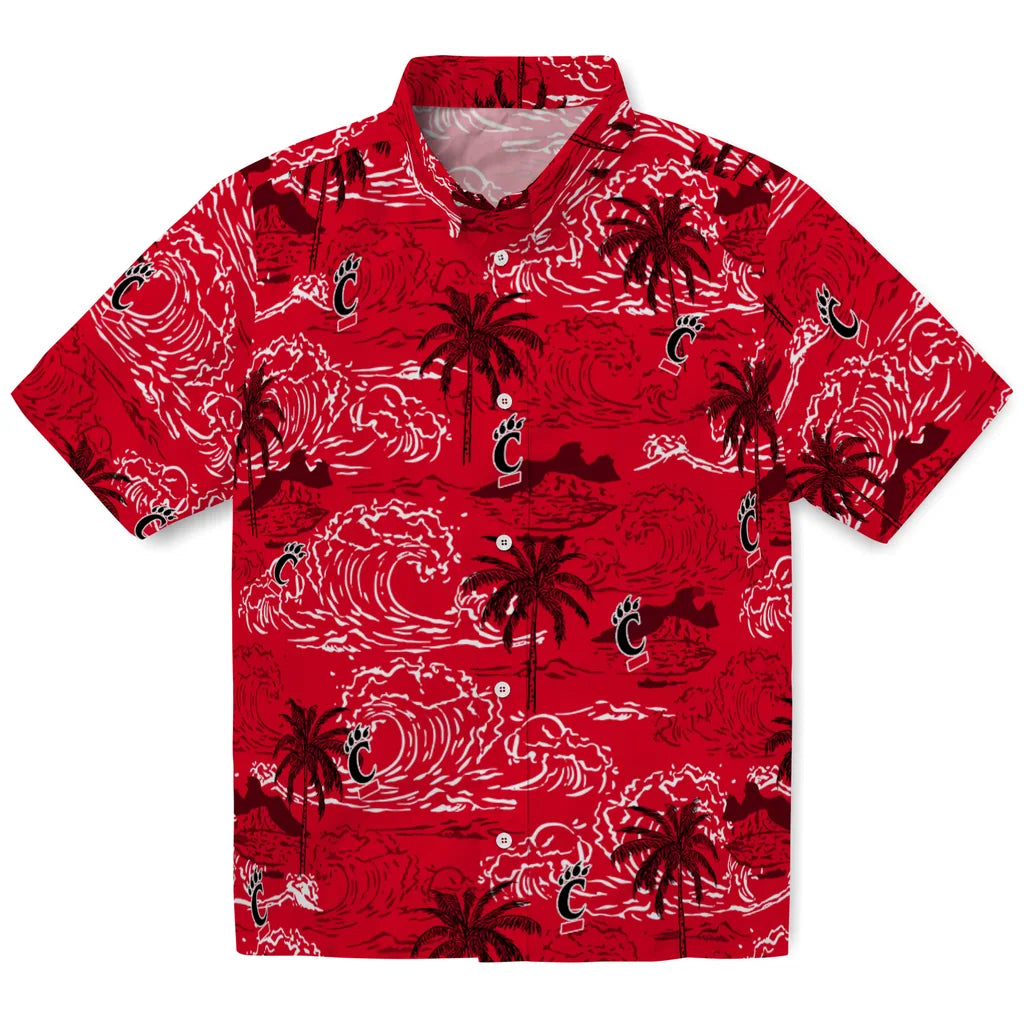 Cincinnati Bearcats Hawaiian Shirt - Wave Palm | Moonbestprint
