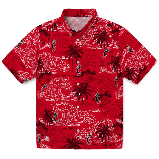 Cincinnati Bearcats Hawaiian Shirt - Wave Palm | Moonbestprint