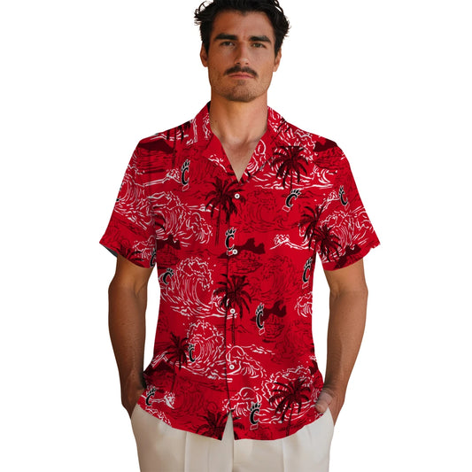 Cincinnati Bearcats Hawaiian Shirt - Wave Palm | Moonbestprint