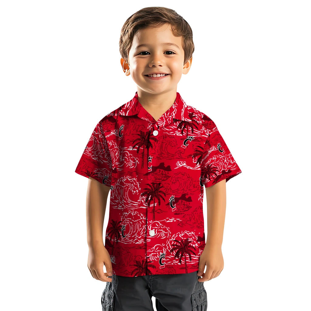 Cincinnati Bearcats Hawaiian Shirt - Wave Palm | Moonbestprint