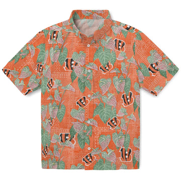 Cincinnati Bengals Hawaiian Shirt - Anthurium Overlay | Moonbestprint