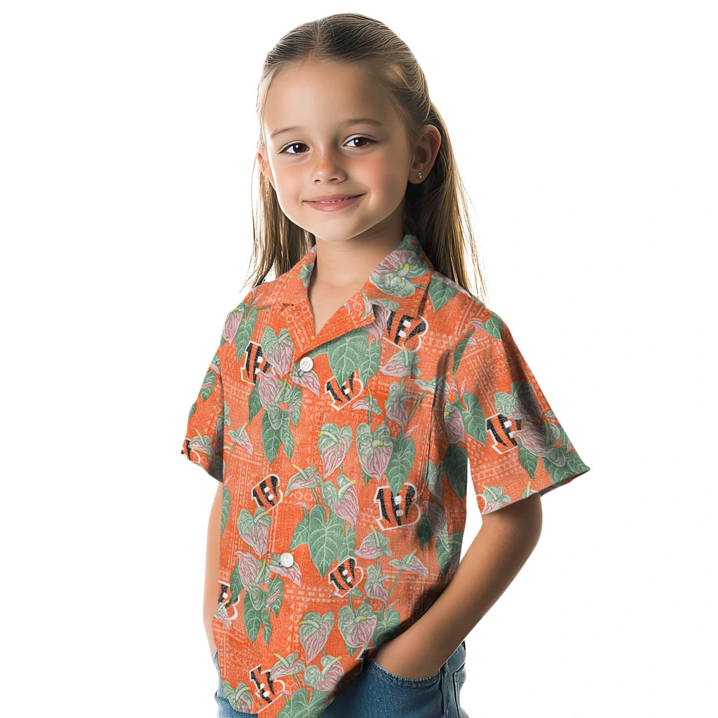 Cincinnati Bengals Hawaiian Shirt - Anthurium Overlay | Moonbestprint