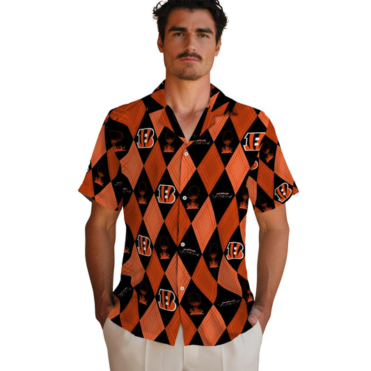 Cincinnati Bengals Hawaiian Shirt - Golfing Plaid | Moonbestprint