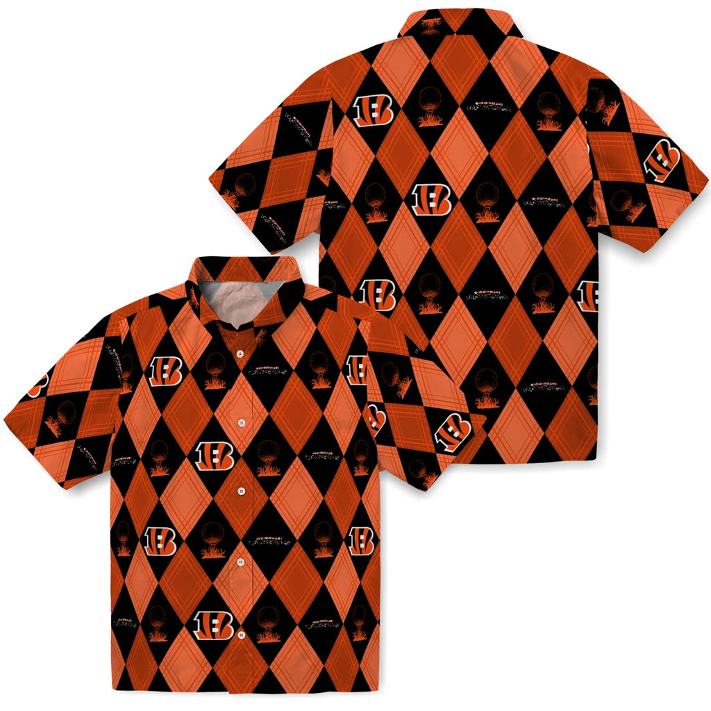 Cincinnati Bengals Hawaiian Shirt - Golfing Plaid | Moonbestprint