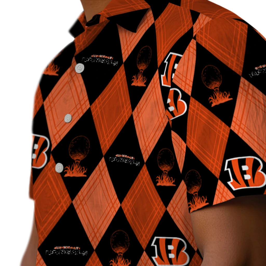 Cincinnati Bengals Hawaiian Shirt - Golfing Plaid | Moonbestprint