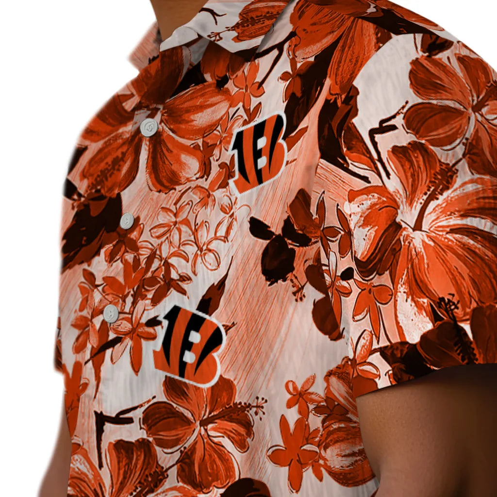 Cincinnati Bengals Hawaiian Shirt - Hibiscus Arrangement | Moonbestprint