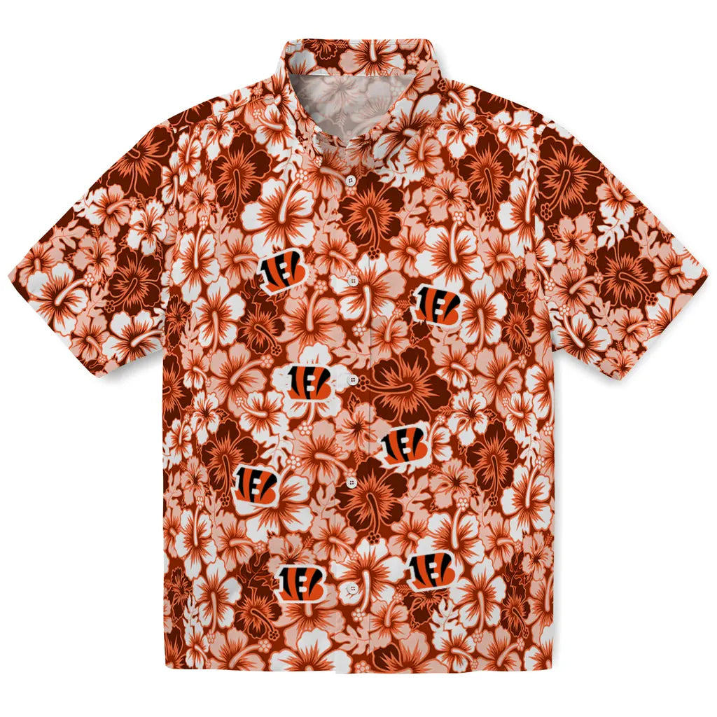 Cincinnati Bengals Hawaiian Shirt - Hibiscus Blooms | Moonbestprint