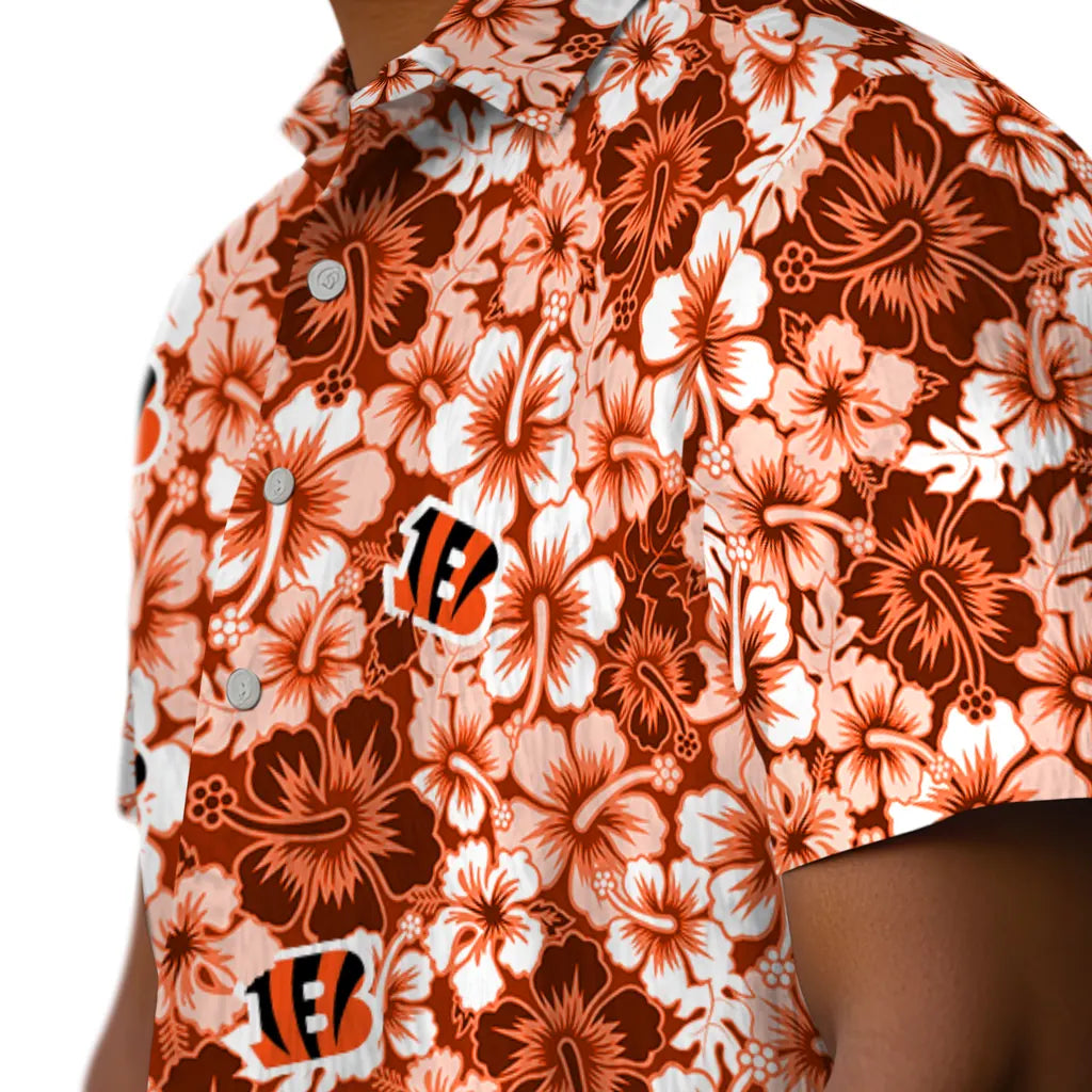 Cincinnati Bengals Hawaiian Shirt - Hibiscus Blooms | Moonbestprint