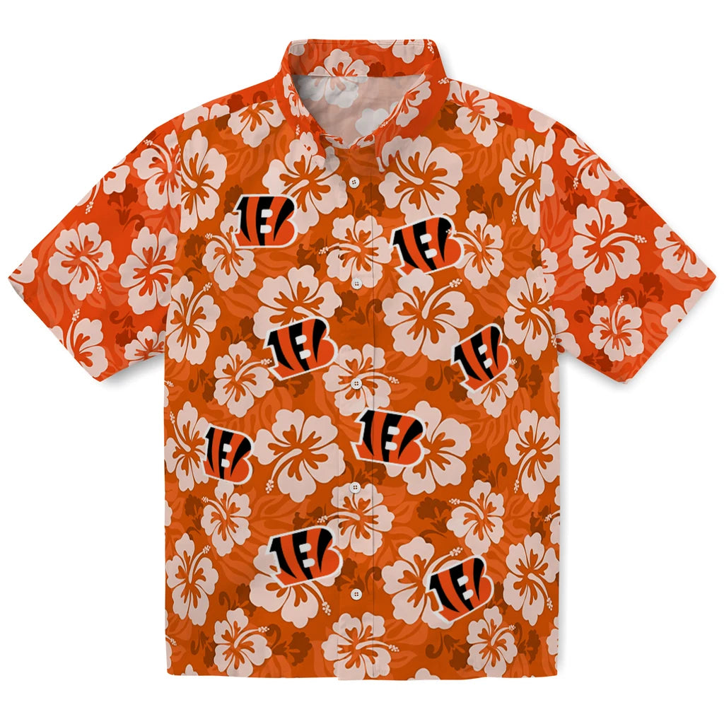 Cincinnati Bengals Hawaiian Shirt - Hibiscus Cluster | Moonbestprint
