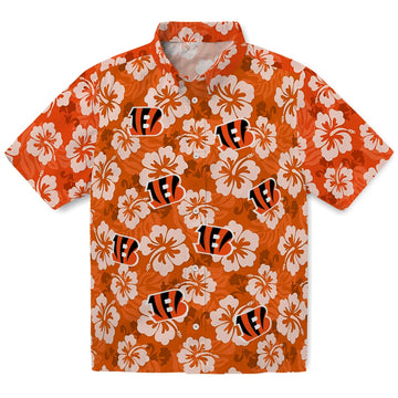 Cincinnati Bengals Hawaiian Shirt - Hibiscus Cluster | Moonbestprint