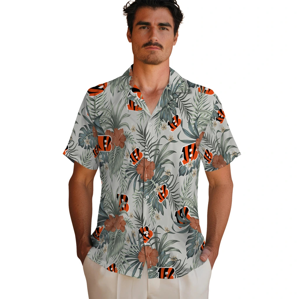 Cincinnati Bengals Hawaiian Shirt - Hibiscus Designs | Moonbestprint