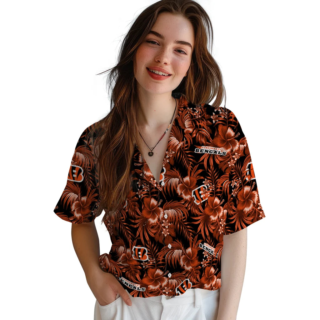 Cincinnati Bengals Hawaiian Shirt - Hibiscus Exotic | Moonbestprint