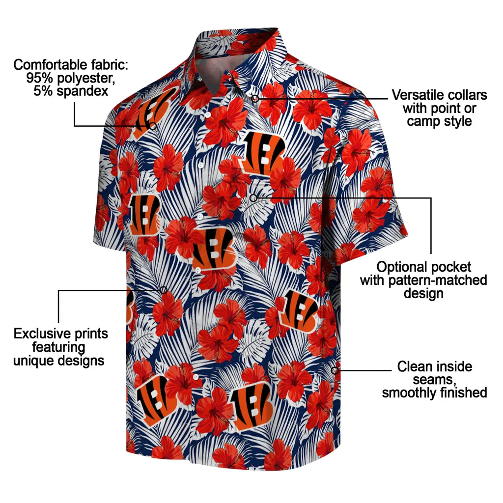 Cincinnati Bengals Hawaiian Shirt - Hibiscus Fiesta | Moonbestprint